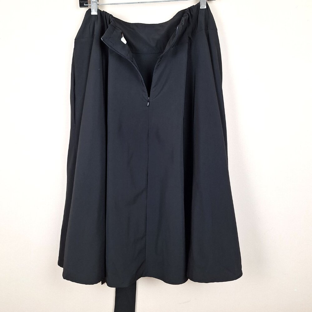 Bell Pogue Flow Swing Skirt Size 2XL. Black High Waist Tie Sash Goth Party City - Picture 8 of 11